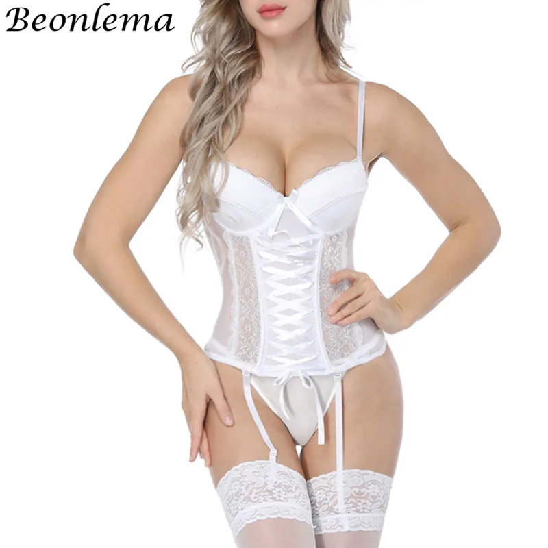 Beonlema Women Sexy Underwear Corset Hot Shaper Transparent Lace Mesh Corset Top Lingerie Slim Waist Bustier Push Up Corselet Beonlema Women Sexy Underwear Corset Hot Shaper Transparent Lace Mesh Corset Top Lingerie Slim Waist Bustier Push Up Corselet