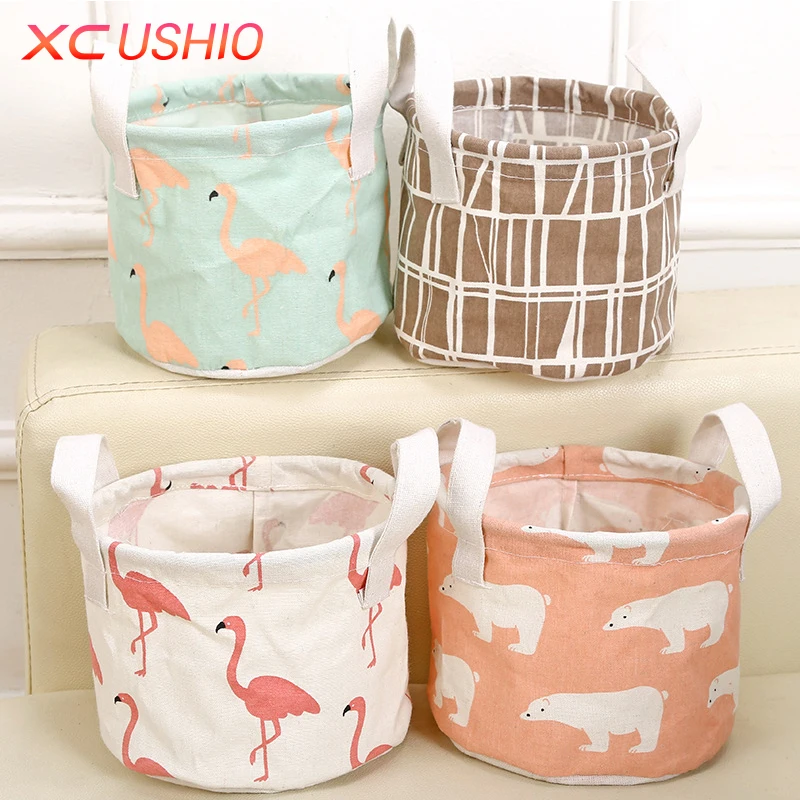 Cartoon Round Cotton Linen Desktop Storage Box Sundries Storage Organizer Stationery Cosmetic Storage Basket Container Case Cartoon Round Cotton Linen Desktop Storage Box Sundries Storage Organizer Stationery Cosmetic Storage Basket Container Case