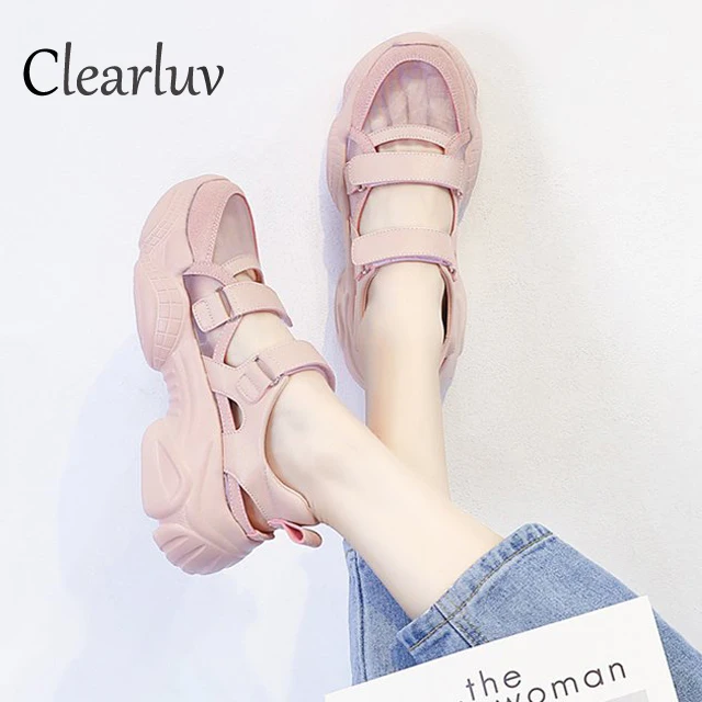 

2019 brand new breathable comfortable casual sandals lightweight wild soft sole shoes non-slip thickness Roman women's shoes