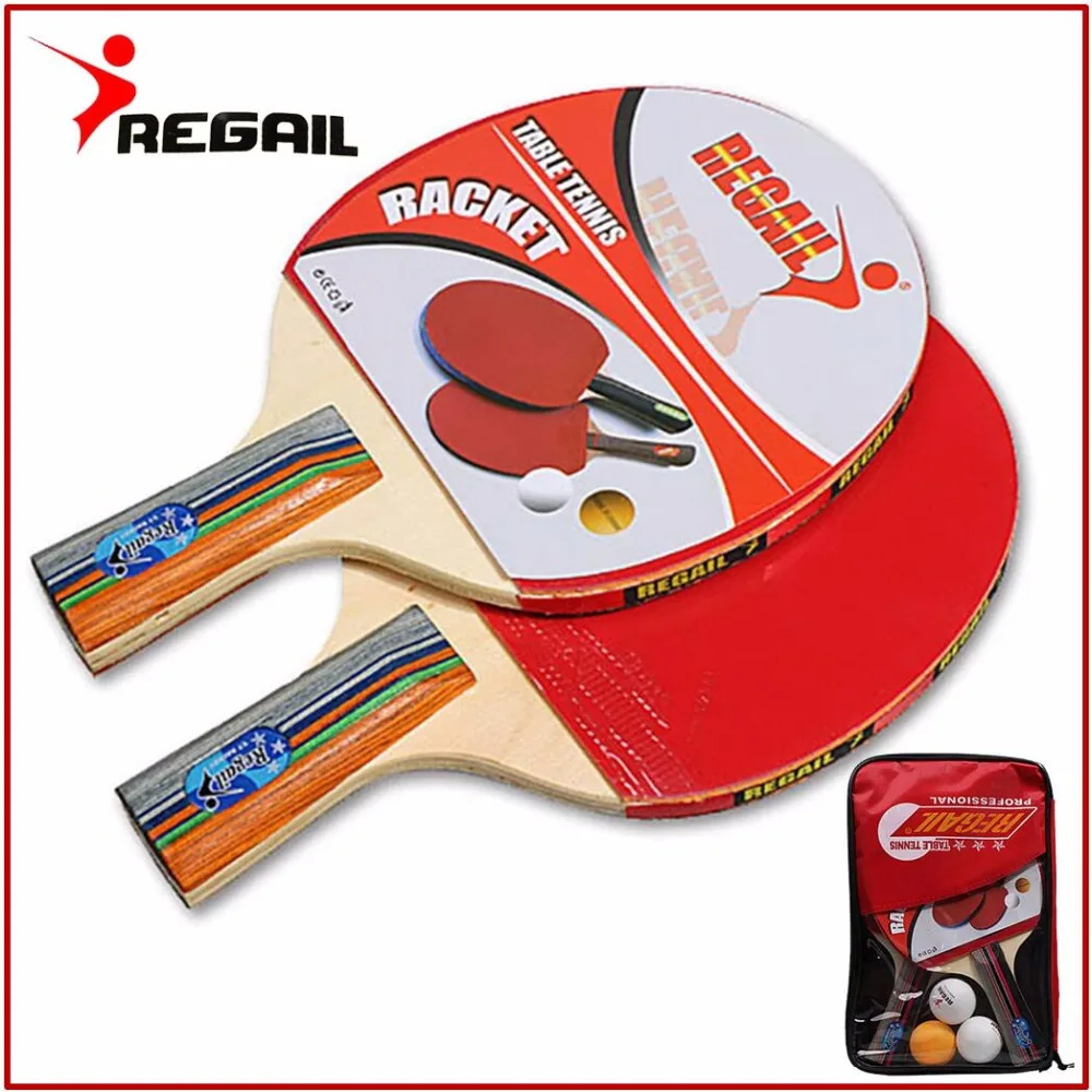 Set of 2 Long /Short Handle Table Tennis racket with cover rubber