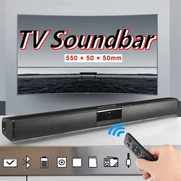 Luxury Upgrade Wireless Bluetooth Soundbar Stereo Speaker TV Home Theater Sound Bar for 3.5mm Output TV