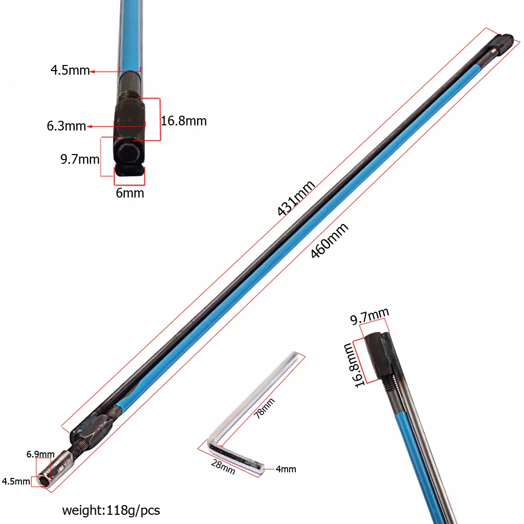 460mm Two Way Guitar Truss Rod With Allen Wrench For Acoustic and Electric Guitar Parts Accessories