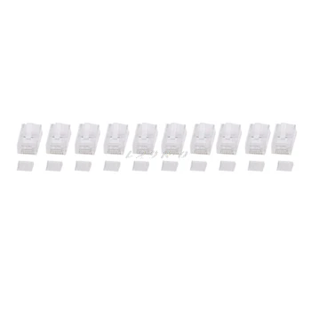 

10Pcs RJ45 CAT6 8-Pin Modular Plugs UTP Unshielded Version With Loading Bar Connector