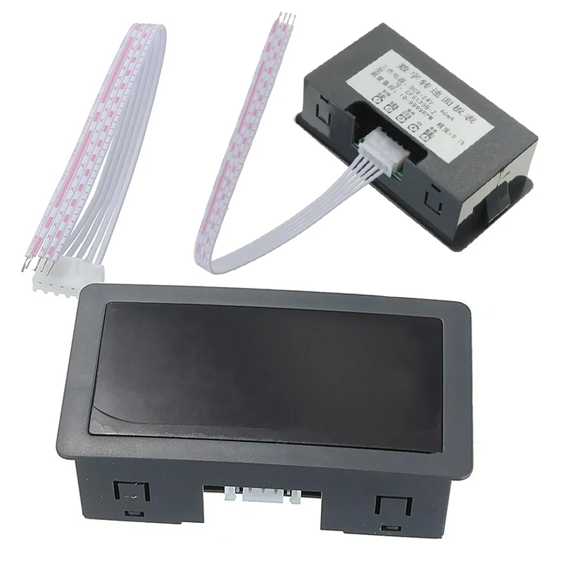 Blue 4 Digital LED Tachometer RPM Speed Meter 5-9999RPM Speedometer + Pusle Signal NPN Hall Proximity Switch Sensor 3 Wires