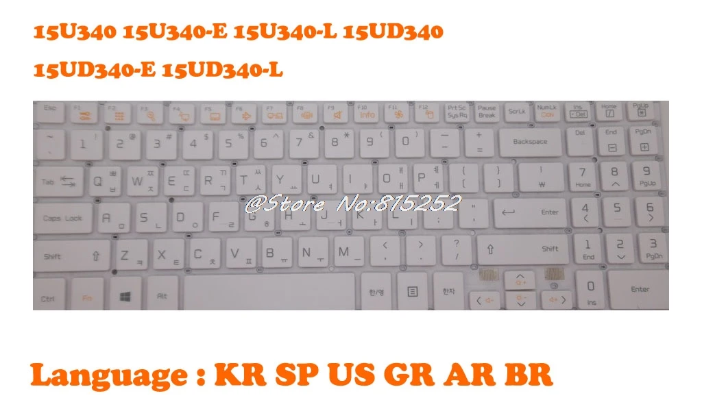

Keyboard For LG 15U340 15U340-E 15U340-L 15UD340 15UD340-E 15UD340-L Korea KR SG-59020-XRA/SN5820W Spain SP SG-59020-XEA/SN5820W
