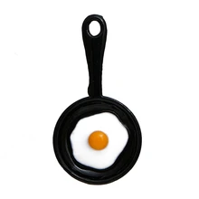 DoreenBeads Сплав 3D Подвески Черные Подвески-сковородки белая и желтая эмалированная пашеное яйцо 28 мм(1 1/") х 15 мм(5/8"), отверстие: 2,2 мм 5 шт