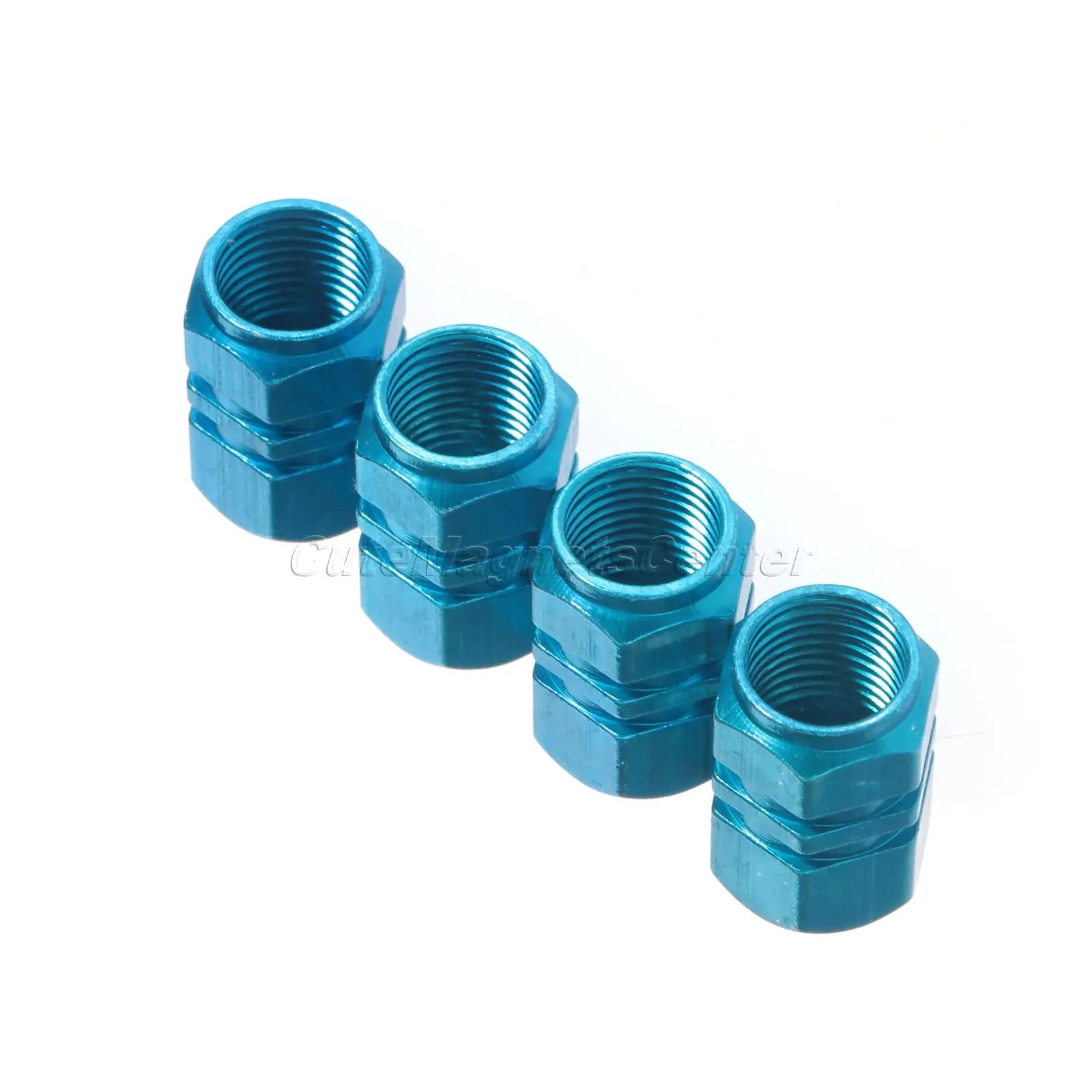 

4Pcs Aluminum Blue Universal Auto Bicycle Car Tire Wheels Rims Air Dust Valve Caps Durable Type Screws Cover Tire Stem Car Truck
