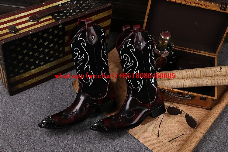 US $126.72 36% OFF|Neue Stahlkappe Metall Botas Masculina Mens Kniehohe Stiefel Handgefertigte High Heels Cowboy Stiefel Besetzt Herren Kleid US $126.72 36% OFF|Neue Stahlkappe Metall Botas Masculina Mens Kniehohe Stiefel Handgefertigte High Heels Cowboy Stiefel Besetzt Herren Kleid