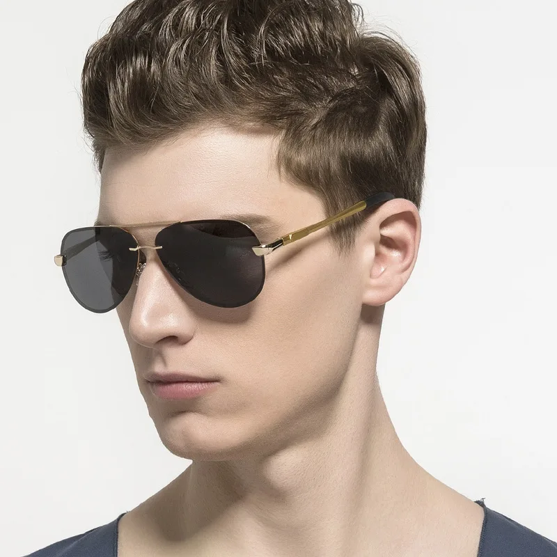 HD.space Brand Men's 100 Polarized Sunglasses Alloy Frame Men's