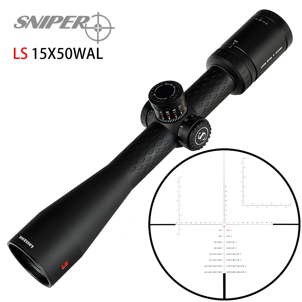 Снайпер LS15X50 Riflescope практические высококлассные тактические прицелы для винтовки и воздушного увеличения 15x SFP области большой объектив