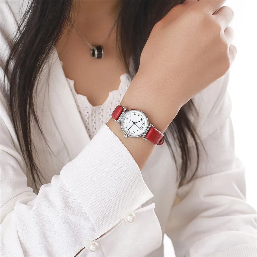 VANSVAR женские часы изысканные маленькие простые ЖЕНСКИЕ НАРЯДНЫЕ часы ретро кожаные кварцевые часы женские наручные часы браслет L58