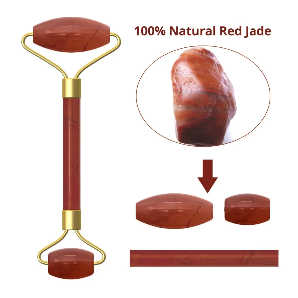 RuiTong Красный Нефритовый ролик-массажер для массаж лица подъема 100% ручной работы Jade для массажа лица против морщин дропшиппинг
