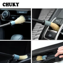 CHUKY чистки автомобиля мягкая кисть для удаления пыли натуральной свиной волос кисти инструменты приборной панели для hyundai Solaris i30 Fiat 500 Punto jeeprenegade