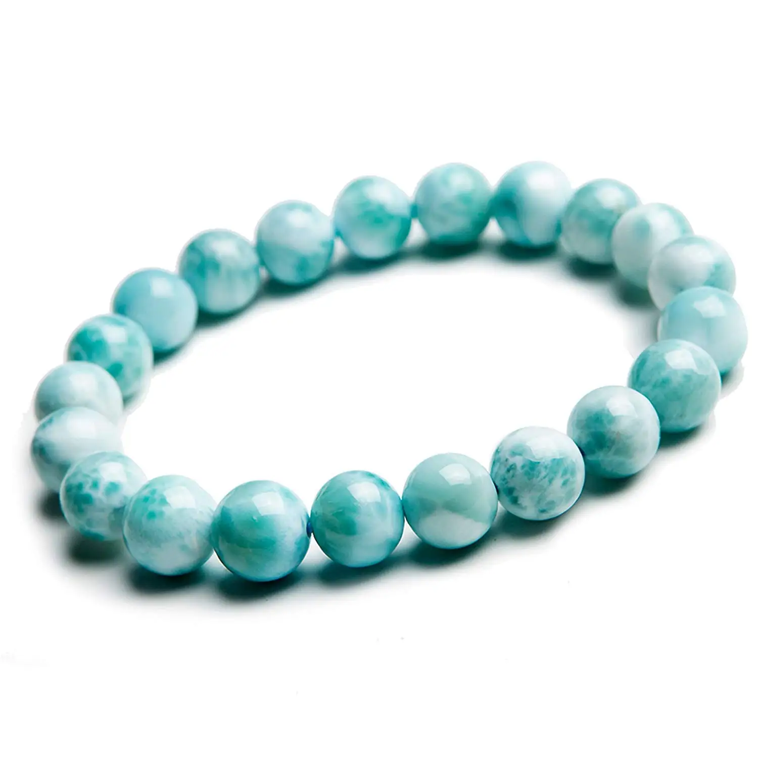 

9mm Natural Larimar Bracelets for Women Men Love Friendships Gift Water Pattern Crystal Gemstone Round Beads Bracelet Jewelry