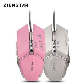 

Zienstar Wired USB Gaming Mice with Four Color Backlit , Adjustable 3200DPI, Metal Back Shell for Computer PC ,Laptop