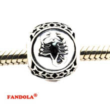 DIY Подходит Пандора браслеты Скорпион звезда знак бусины 925 стерлингового серебра ювелирные изделия подвески для женщин