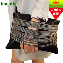 Женская сумка женская рука сумка черные модные вечерние день сцепления повседневные Черные Малый Искусственная кожа женские вечерние клатчи