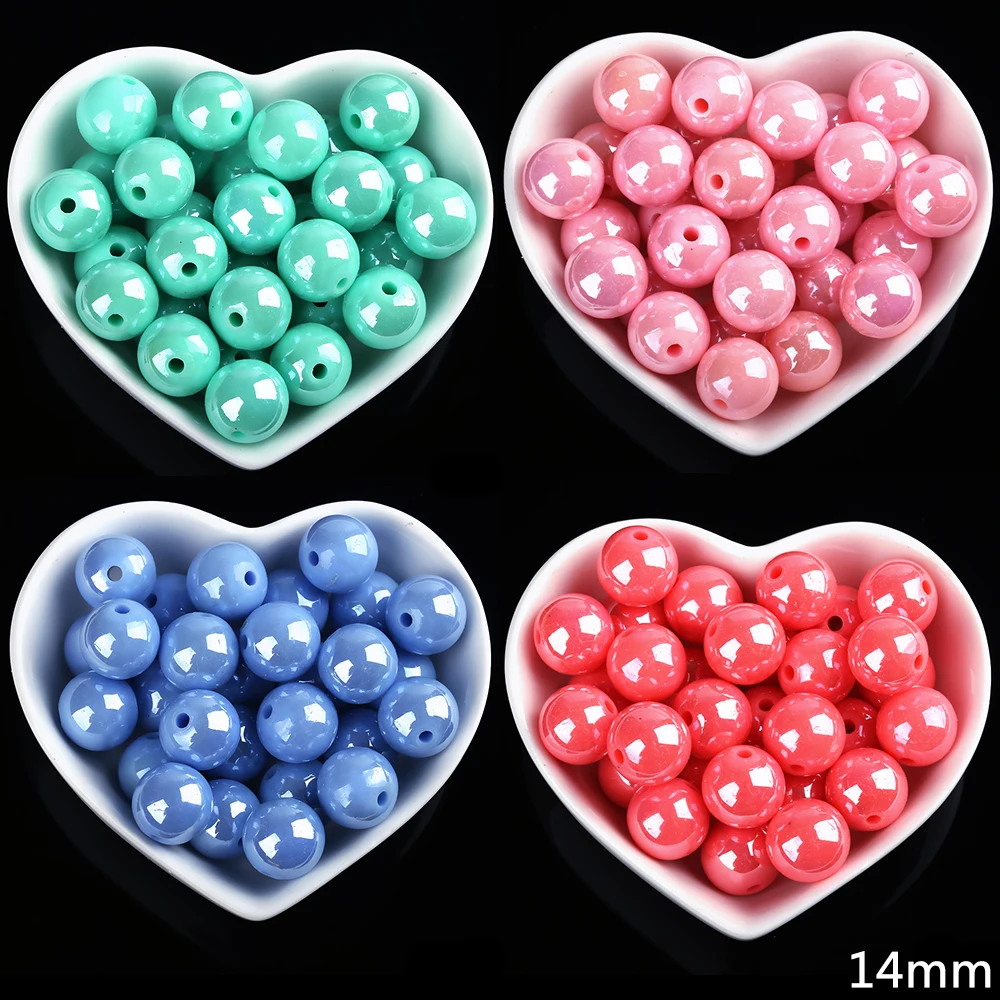 Buy 14MM / 16MMBright Loose Solid Color Acrylic Beads