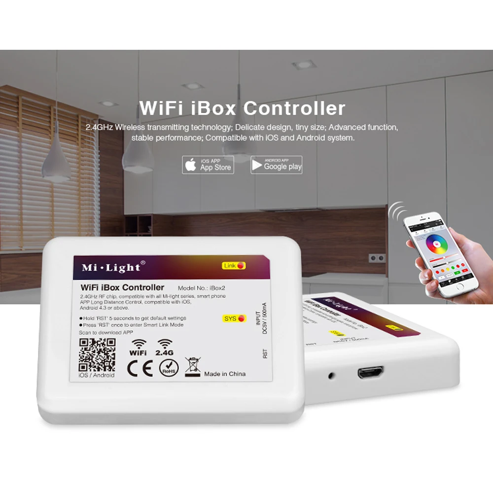

Milight Wifi iBox remote controller 2.4G RF Wireless IOS Andriod APP Control for CW WW RGB RGBW RGB CCT led strip bulb light