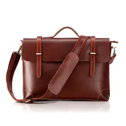 Бренд Для мужчин повседневная Винтаж из натуральной кожи сумки Для мужчин бизнес сумка через плечо сумка Портфели сумки бесплатная