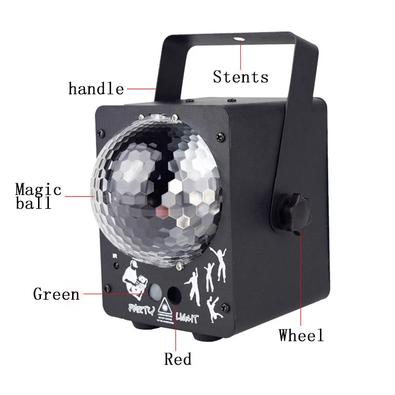التحكم الصوتي 60 أنماط LED جهاز عرض ليزر مرحلة DJ ديسكو ضوء نادي الرقص كشاف إضاءة للحفلات عيد الميلاد مرحلة تأثير الإضاءة