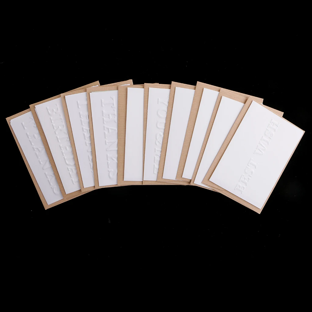 

10pcs Elegant White Embossed Cards Blank Paper Card Greeting Invitation Cards for Weeding Birthday Thank You Card