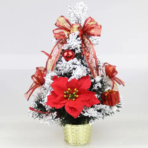 

Mini Gold Christmas Tree DIY Home Party Decor Desk Table Decoration Xmas Ornaments Gift Red Blue