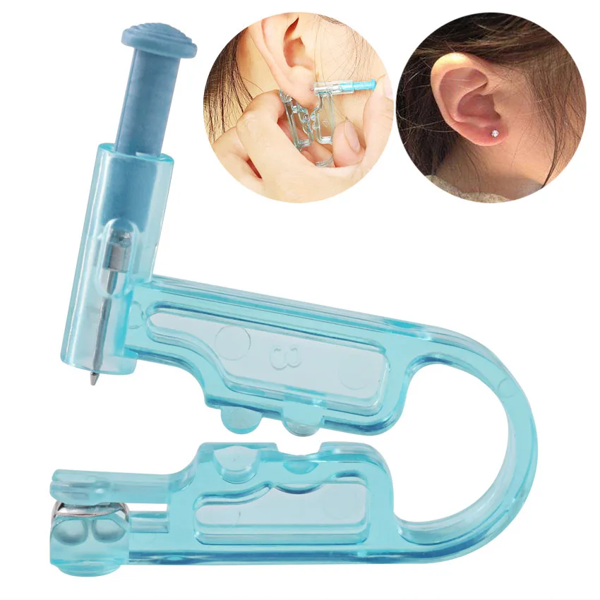 Ear Piercing Gun Disposable Plastic Unit Tool with Ear Stud Alcohol Pad