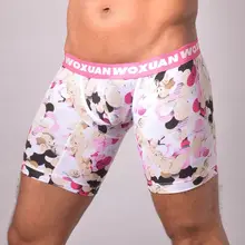 Ropa interior Sexy para hombre, calzoncillos Boxer de algodón para hombre, calzoncillos de talle bajo con bolsillo convexo impreso Vintage para hombre, ropa interior S-XL