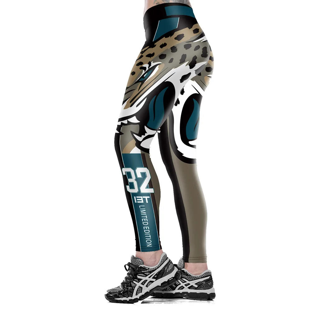 

Unisex Jacksonville J-Team Logo Fitness Leggings Elastic Fiber Hiphop Party Cheerleader Rooter Workout Pants Trousers Dropship
