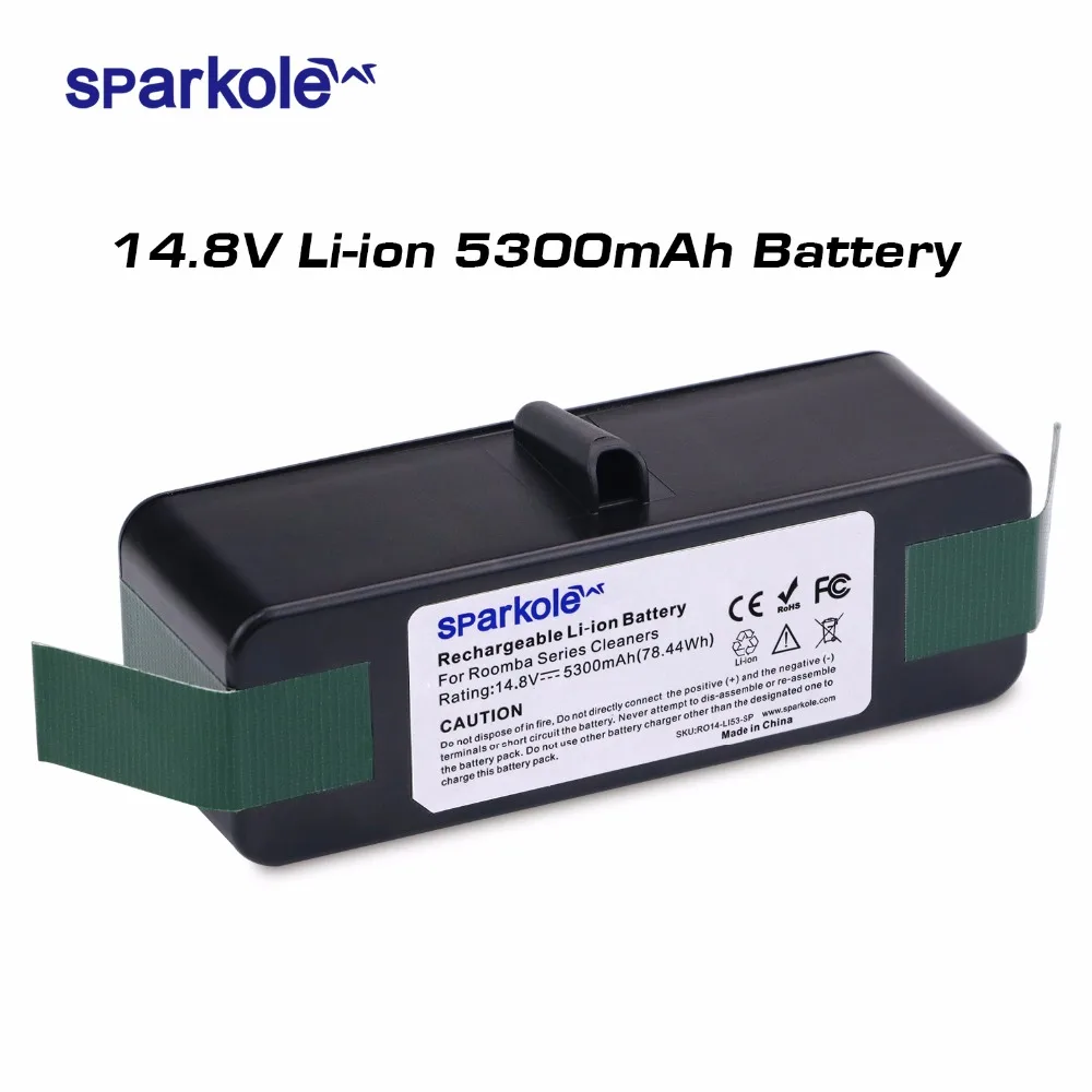 Sparkole 5300 мА/ч, 14,8 в Li-Ion Батарея для iRobot Roomba 500 600 700 800 900 серии 550 560 580 620 630 650 770 780 870 880 980