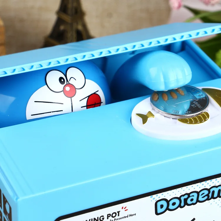 New 2018 Doraemon Brand New Steal Coin Piggy Bank Electronic Plastic
