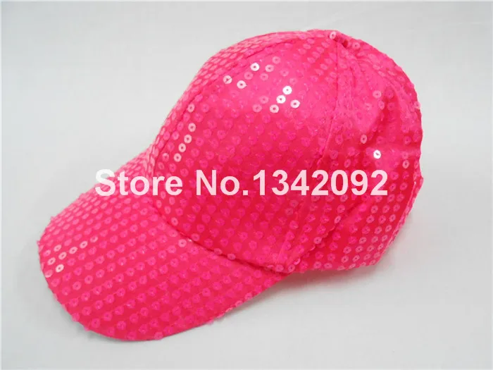 5 шт./лот унисекс неоновая флуоресцентная цветная бейсболка с пайетками костюм для танцевальной вечеринки пиковые шляпы - Цвет: hot pink