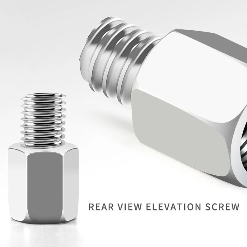 

8mm 10mm Motorcycle Rearview Mirror Reverse Left Hand Thread Silver Adapter Conversion Bolts Motorbike Mirror Screw