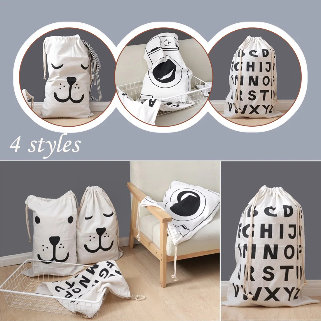 الكرتون الاطفال لعبة تخزين حقيبة ظهر برباط الطفل الملابس الملابس حقيبة الغسيل الأطفال غرفة المنظم الحقيبة