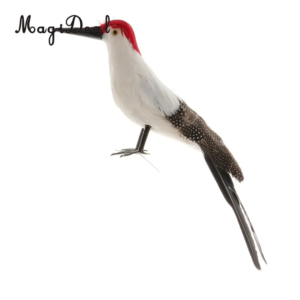 Realistic Artificial Animal Feather Garden Figure Woodpecker Bird Model Home Park Garden Tree Ornament Decor