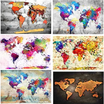 

Diamond Painting Full Square/Round Drill World Map 3D Daimond Painting Embroidery Mosaic Cross Stitch Picture Crystal