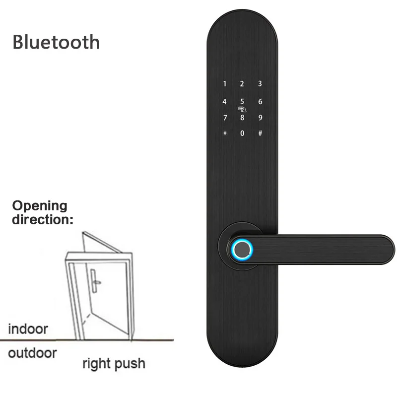 Приложение Bluetooth wifi-шлюз дверной замок отпечатков пальцев смарт-замок код IC карточные замки противоугонные электронные замки черный D6 - Цвет: bluetooth