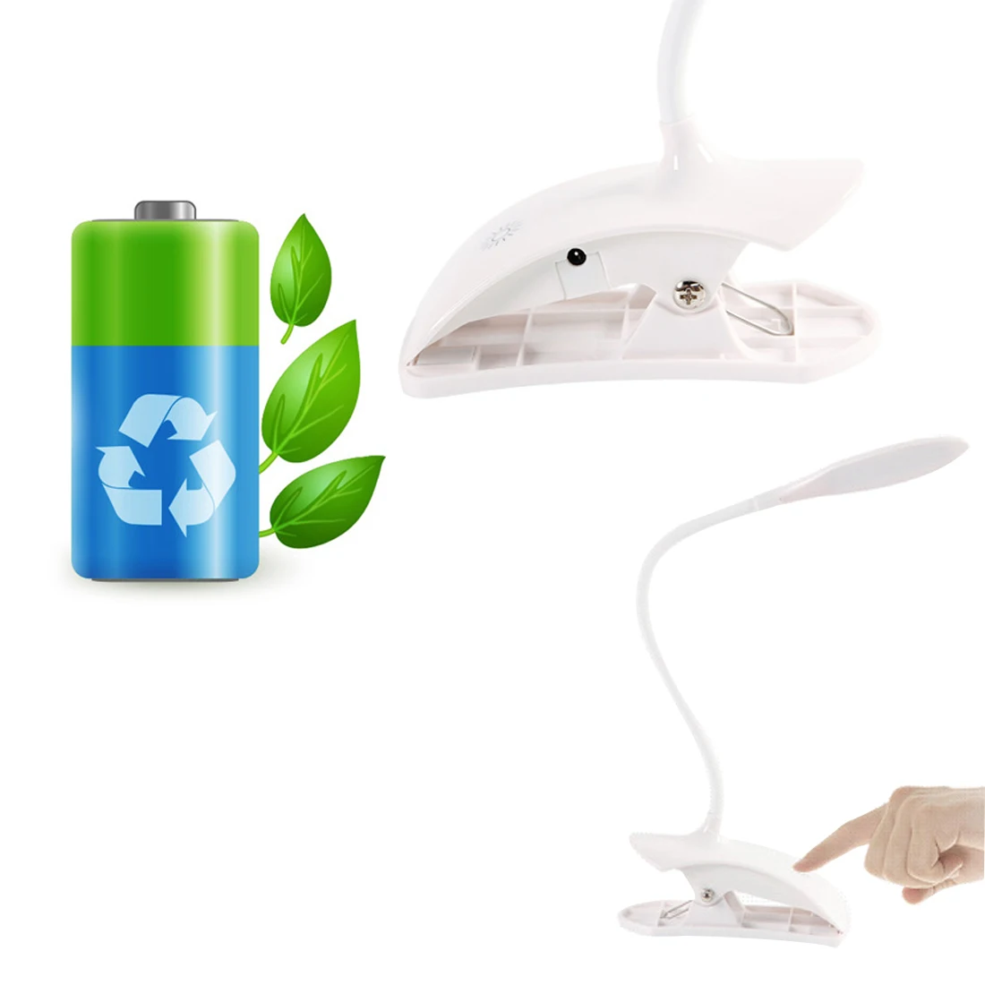 

Desk Table Lamp Light with Clip Touch Switch Fashion Adjustable USB Rechargeable LED Dimmable Student Lamp