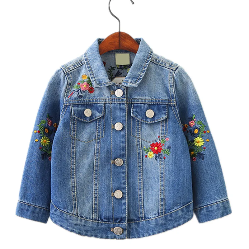 Fashion Girl Long Sleeve Embroidered Butterfly Flower Jacket Spring