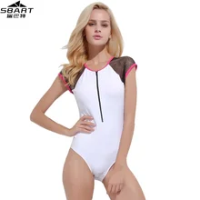Sbart купальный костюм Цельный купальный костюм короткий рукав Рашгард Женская пляжная одежда купальный костюм для серфинга сексуальный купальный костюм