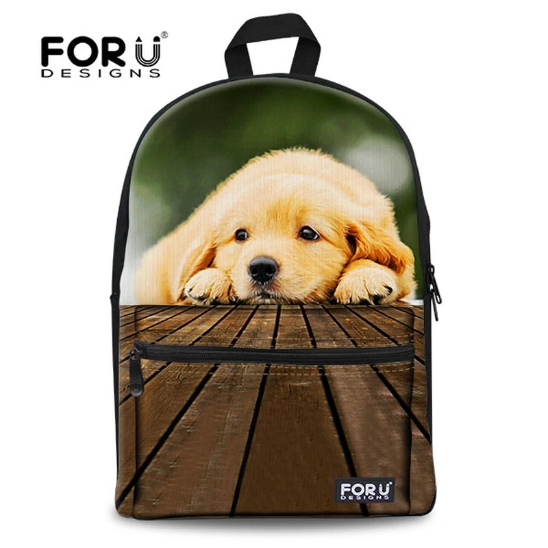 FORUDESIGNS Hot Children 3D Animals School Bags Kids Canvas Schoolbag For Boys Girls Cute Dog Backpack Student Mochila Bookbag