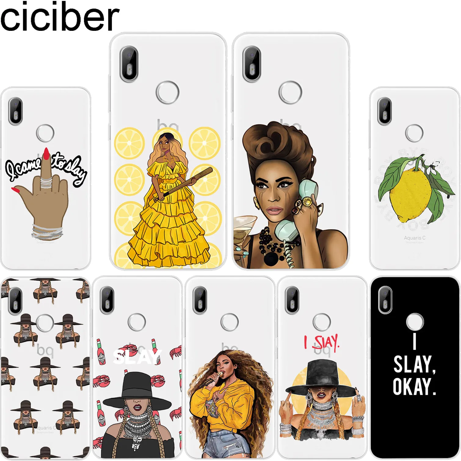 

ciciber For BQ Aquaris C U2 U X5 V VS X2 X Lite Pro Plus E5 s E4.5 M5 M5.5 M4.5 Back Cover Clear TPU Phone Case Beyonce Lemonade