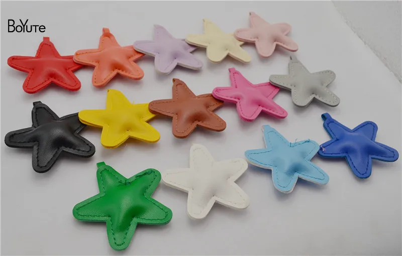 BoYuTe (10 PiecesLot) Artificial Leather Star Pendant DIY Hand Made Star Jewelry Accessories Wholesale (21)