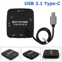 USB 3,1 type C с несколькими 3 портами концентратор TF Micro-SD Экстремальный MMC SD SDHC MS кард-ридер адаптер для нового MacBook