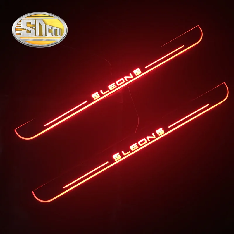  SNCN 4PCS Acrylic Moving LED Welcome Pedal Car Scuff Plate Pedal Door Sill Pathway Light For Seat L - 32872083260