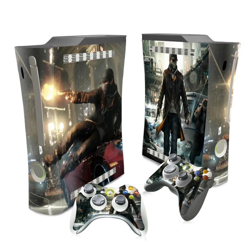 

free drop shipping the cool mask man with a gun decals for Xbox 360 Console and Two Controllers Stickers #TN-XB360-10115