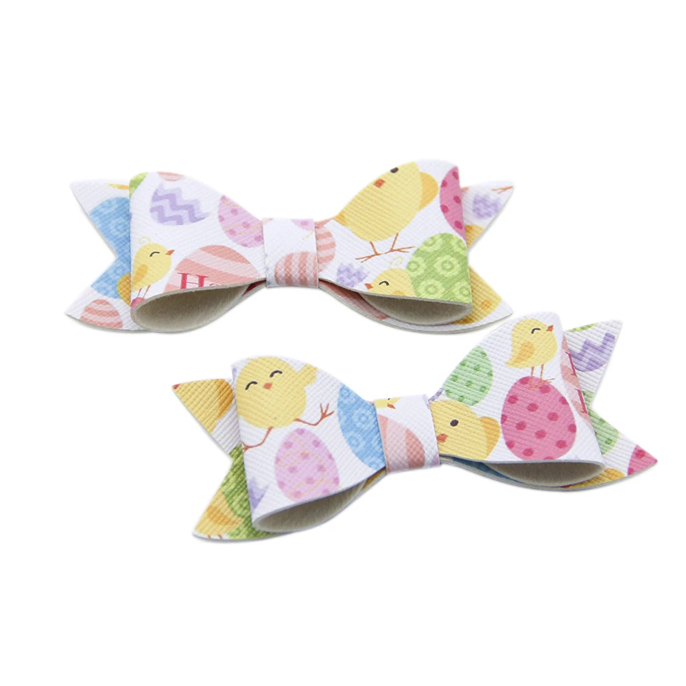 

David accessories Bowknot Synthetic Leather Bows ladybug Easter Stripe For Kids Hair Clips Headbands Accessories,5Yc5703