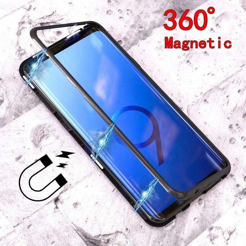 

360 Magnetic Adsorption Flip Case for Samsung Galaxy S9 Plus S7 Edge Note 8 Cover Case for Samsung Galaxy S8 Plus Note 9 S7 Case