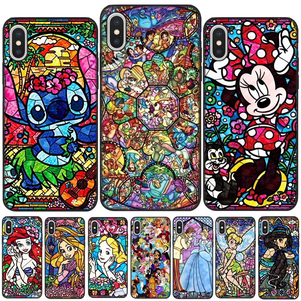 

Fairy Tale Stained Alice Mickey Mouse Luxury TPU Rubber Case for iPhone 8 7 6 6S Plus 11 Pro X XR XS Max 5 5S SE Silicon Cover